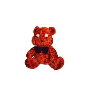 Vintage Joelson Industries Y2K 2000 Droopy Eye Red Bear Purple Bow Tie